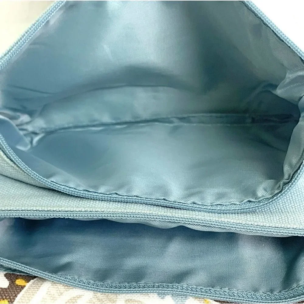 THIRTY-ONE BLUE COLORFUL PAISLEY COTTON FLAP X-BODY SHOULDER BAG HANDBAG PURSE